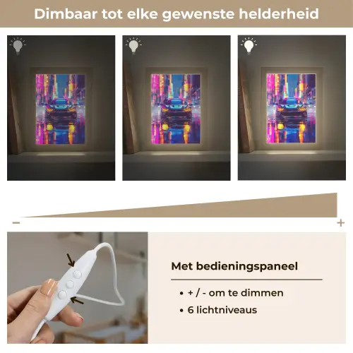 Auto - Politie - Stad - Jongens - Kleurrijk Light Box met kabel klein -USP_dimbaarNL
