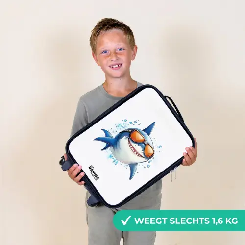 Coole haai met zonnebril in het water Kinderkoffer - Zwart klein -sfeer4_NL