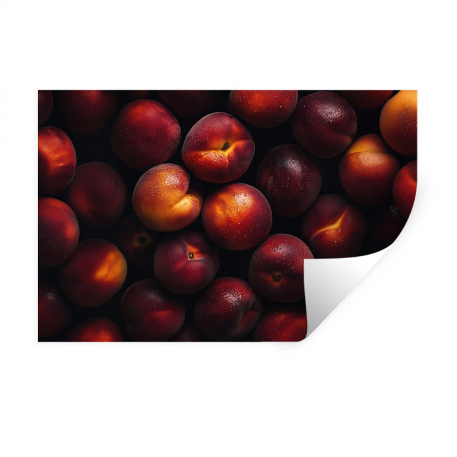 Fruit - Close up - Nectarines Muursticker klein -3d