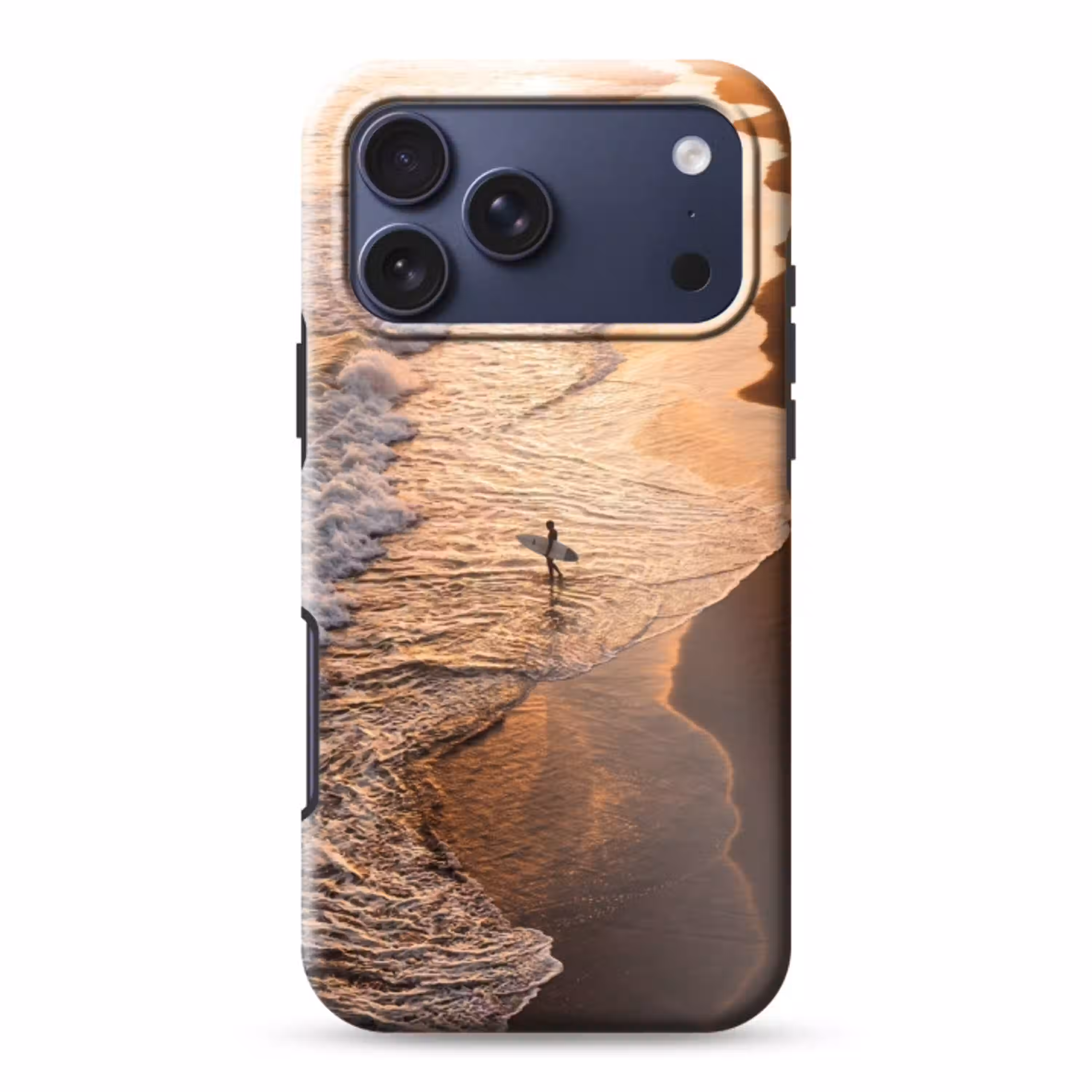 Surfer - Strand - Zonsondergang - Oceaan - Goud Toughcase MagSafe Apple iPhone 17 Pro Max klein -3d