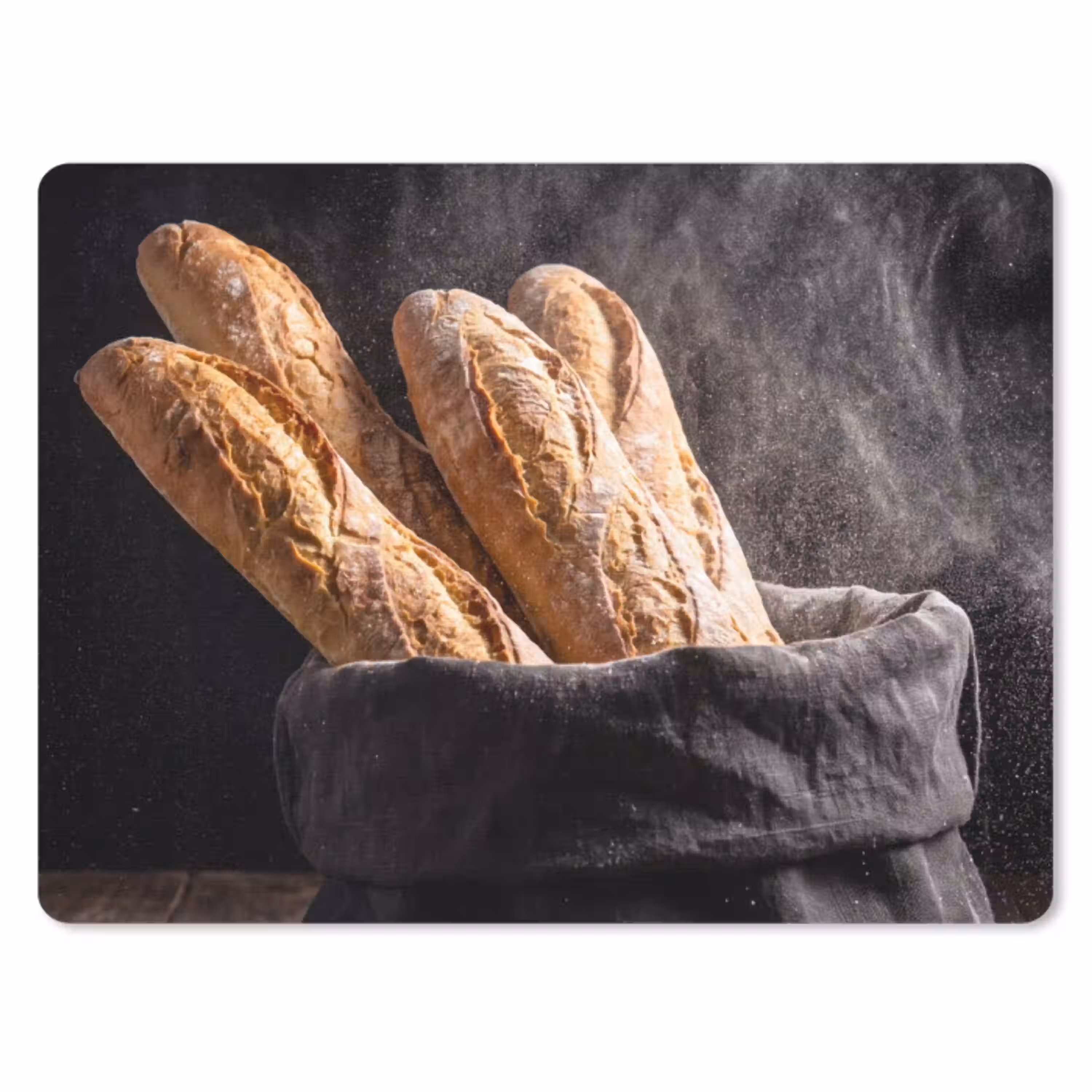Brood - Zak - Eten muismat rubber klein -3d