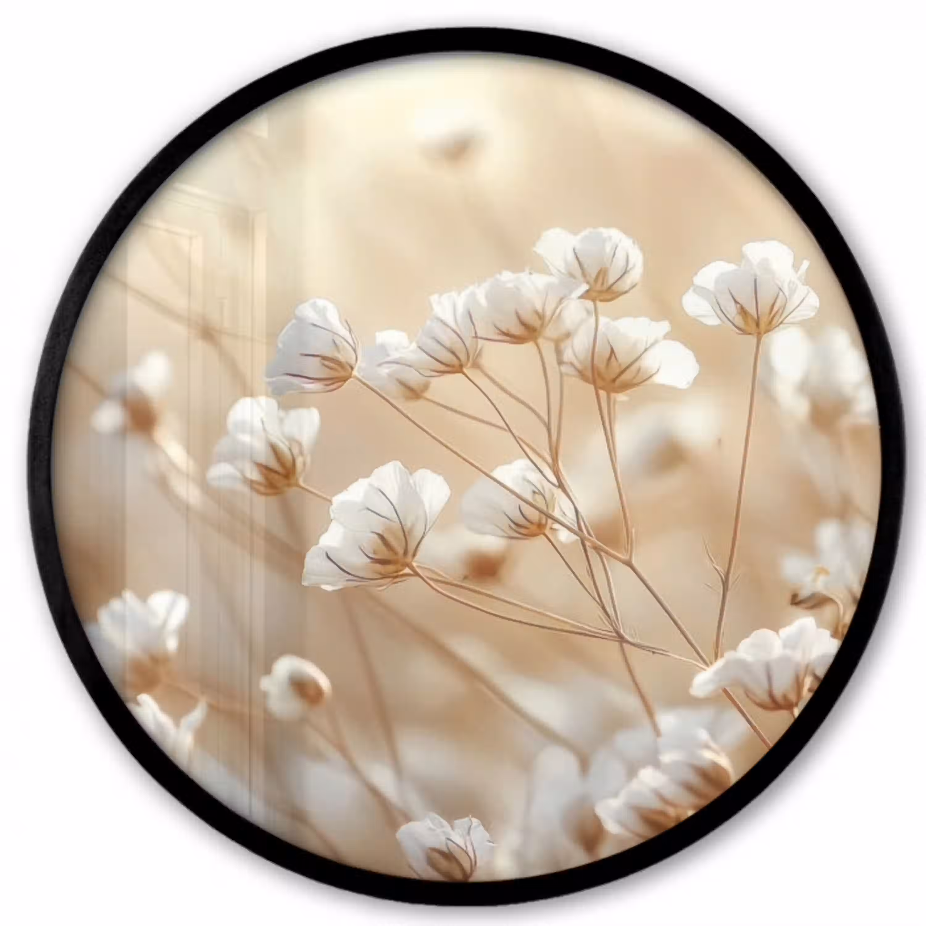Wilde - Bloemen - Wit Fotolijst rond zonder passe partout klein -3d