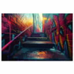 Architectuur - Neon - Trap - Graffiti poster papier klein -3d