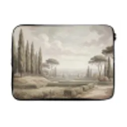 Vallei - Tuin - Natuur - Groen laptophoes neopreen klein -3d