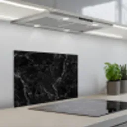 Marmer look - Luxe - Zwart keuken achterwand spatscherm klein -3d_schuin