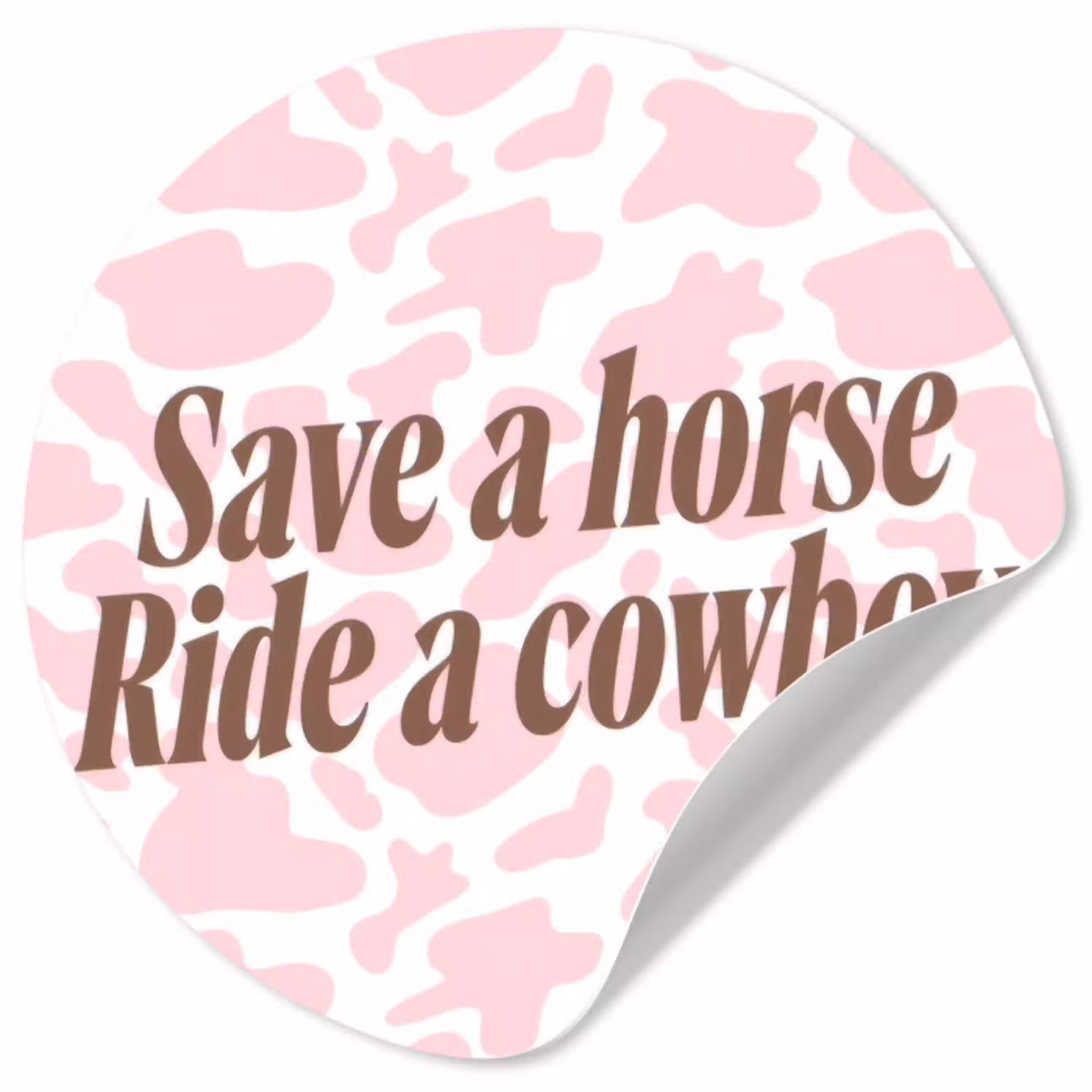 Koeienprint - Roze - Cowboy - Horse Wandcirkel behangsticker klein -3d