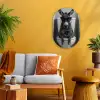 Ezel - Telefoon - Toilet - Zwart - Wit Wandcirkel Ovaal Forex klein -sfeer4