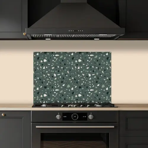 Terrazzo -  Patroon - Kleurrijk - Groen keuken achterwand spatscherm klein 900 -sfeer1