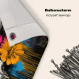 Schedel - Bloemen - Graffiti Balkonbeschermer Duitsland klein -closeup_NL
