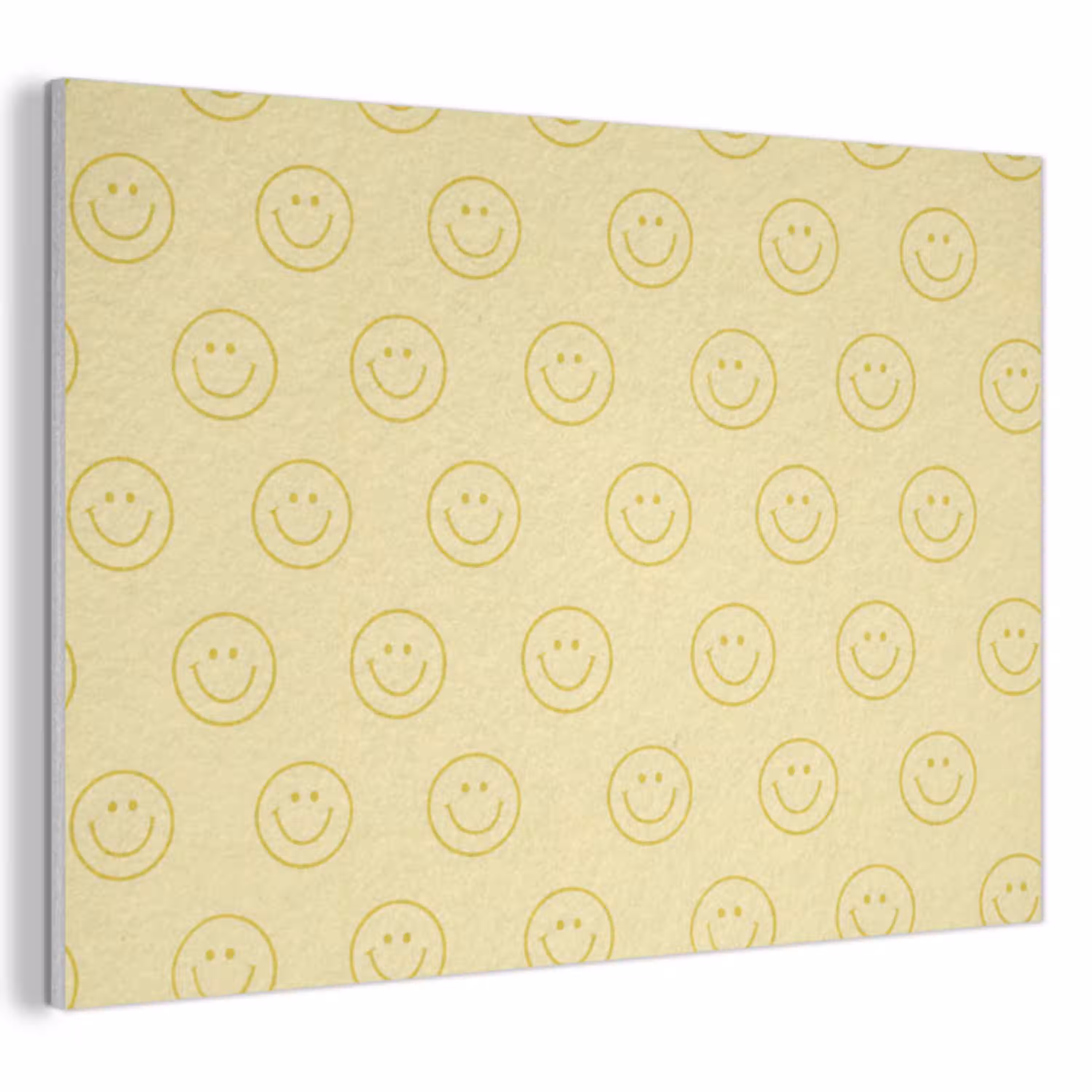 Smileys - Patroon - Retro - Zachtgeel PET vilt klein 837 -3d