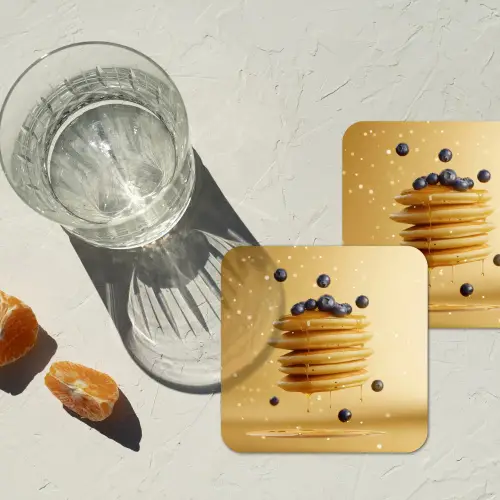 Pannenkoeken - Eten - Honing - Geel onderzetter kurk middel -sfeer4
