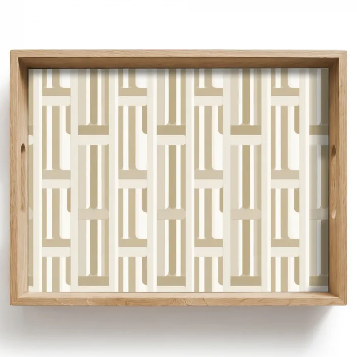 Modern - Geometrisch - Beige Dienblad Rechthoek middel 911 -z3d_shopping