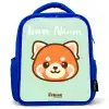 Kawai - Rode panda - Groen Kinderrugzak - Blauw middel -3d