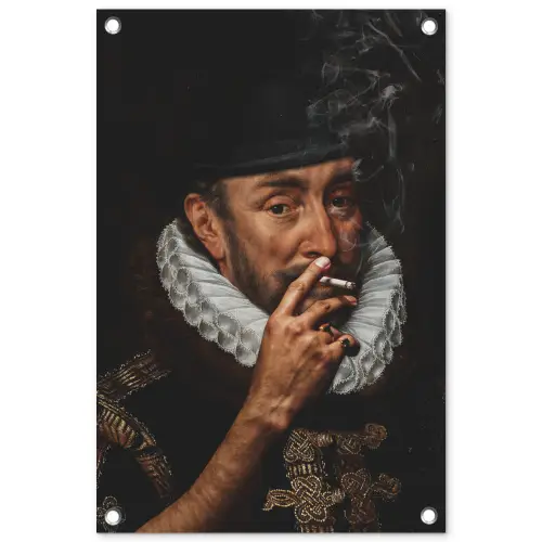 Willem van Oranje - Adriaen Thomasz - Sigaretten tuinposter los doek klein -3d