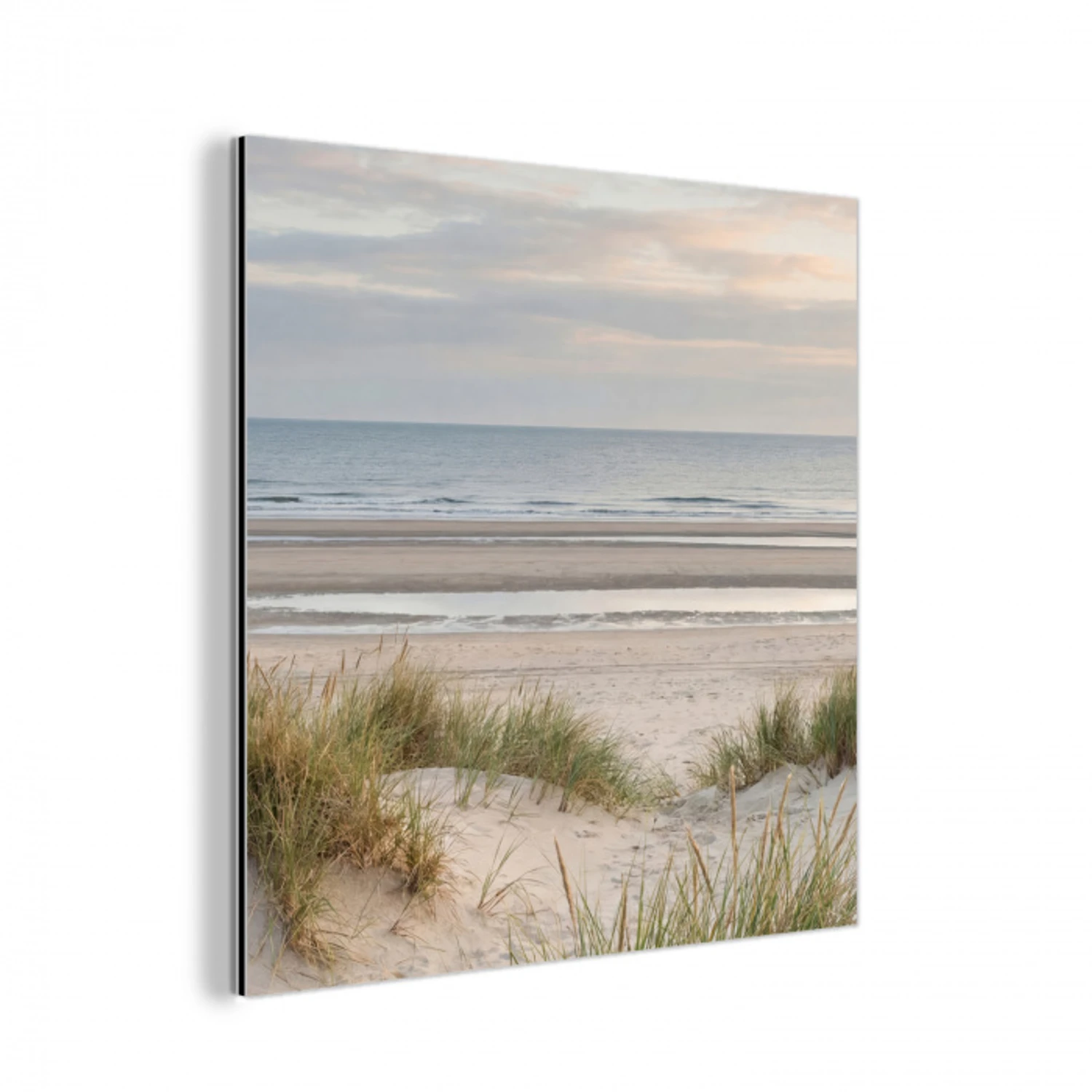 Zandstrand - Bewolkt - Duinen aluminium wit klein -3d