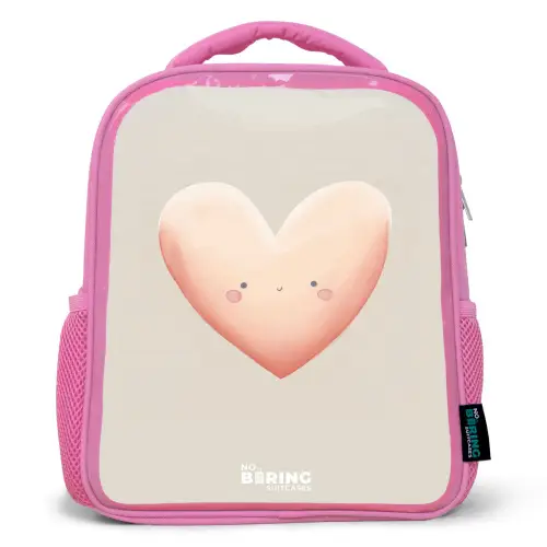 Hart in pastel kleuren Kinderrugzak - Roze middel -3d