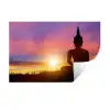 Zonsondergang - Horizon - Boeddha beeld - Buddha -  Silhouette Muursticker klein -3d