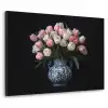 Bloemen - Roze - Tulpen - Vaas Textielframe zwart klein -3d