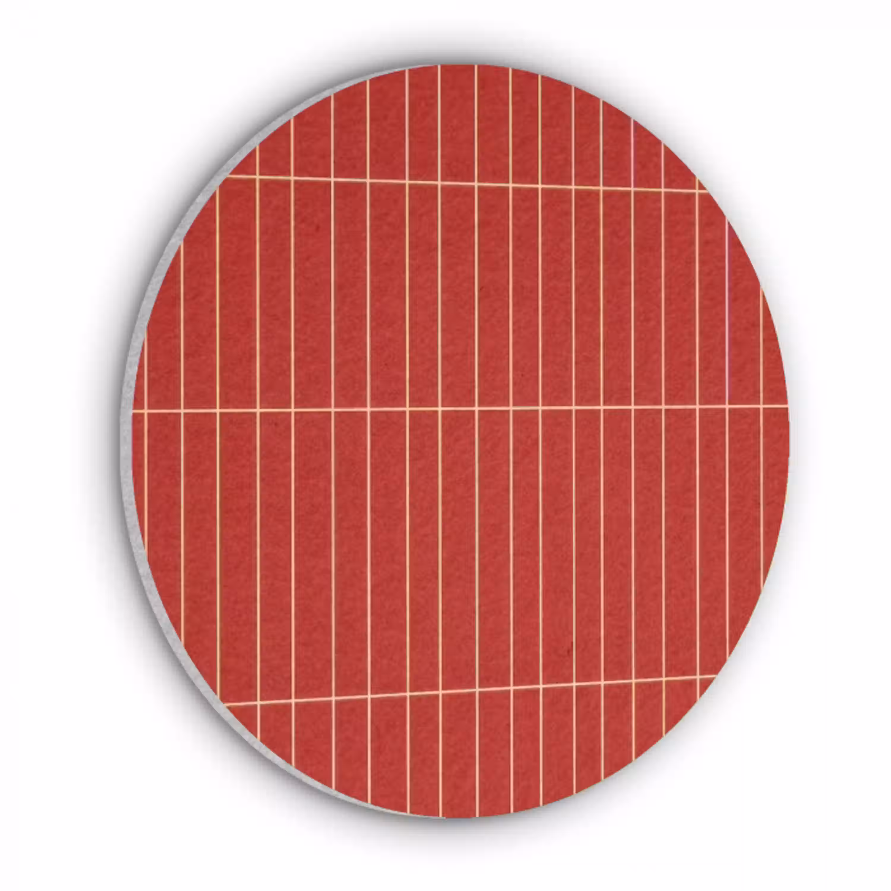 Verticaal - Wandtegel - Helderrood Akoestische PET Vilt - Rond klein 838 -3d