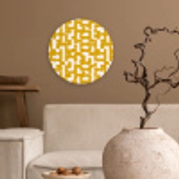 Geel - Beige - Patroon Wandcirkel kunststof plaat 5mm dik klein 188 -sfeer1