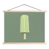 Groen - Waterijsje - Stokje - Illustratie textielposter latten blank klein -3d