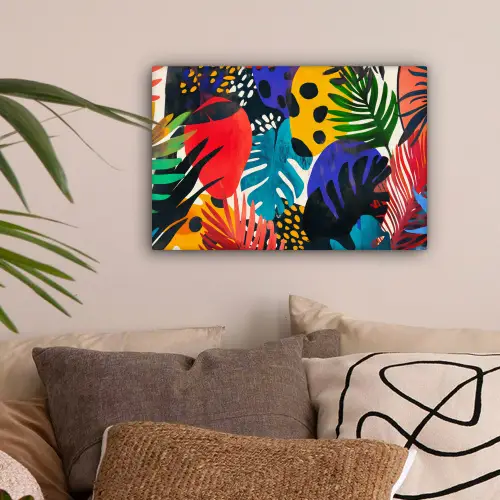 Bladeren - Vormen - Abstract - Kleurrijk canvas 2cm klein -sfeer1