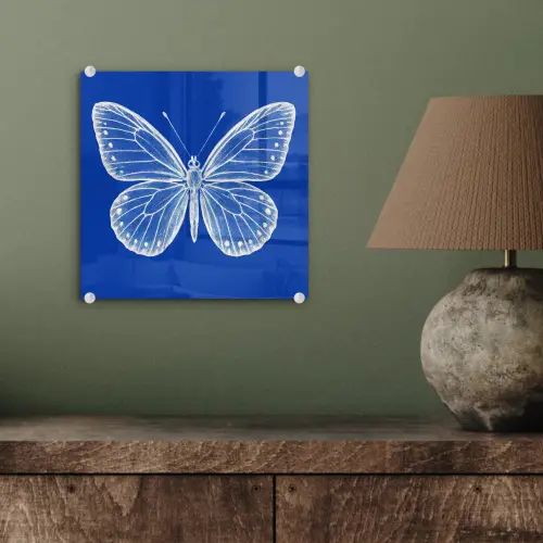 Vlinder - Wit - Getekend - Stippen plexiglas 5mm klein -sfeer3