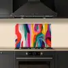 Abstract - Kleurrijk - Golven - Lijnen keuken achterwand spatscherm klein -sfeer1