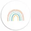 Regenboog - Kinderen - Pastel - Stippen - Baby Wandcirkel kunststof plaat 5mm dik klein -3d