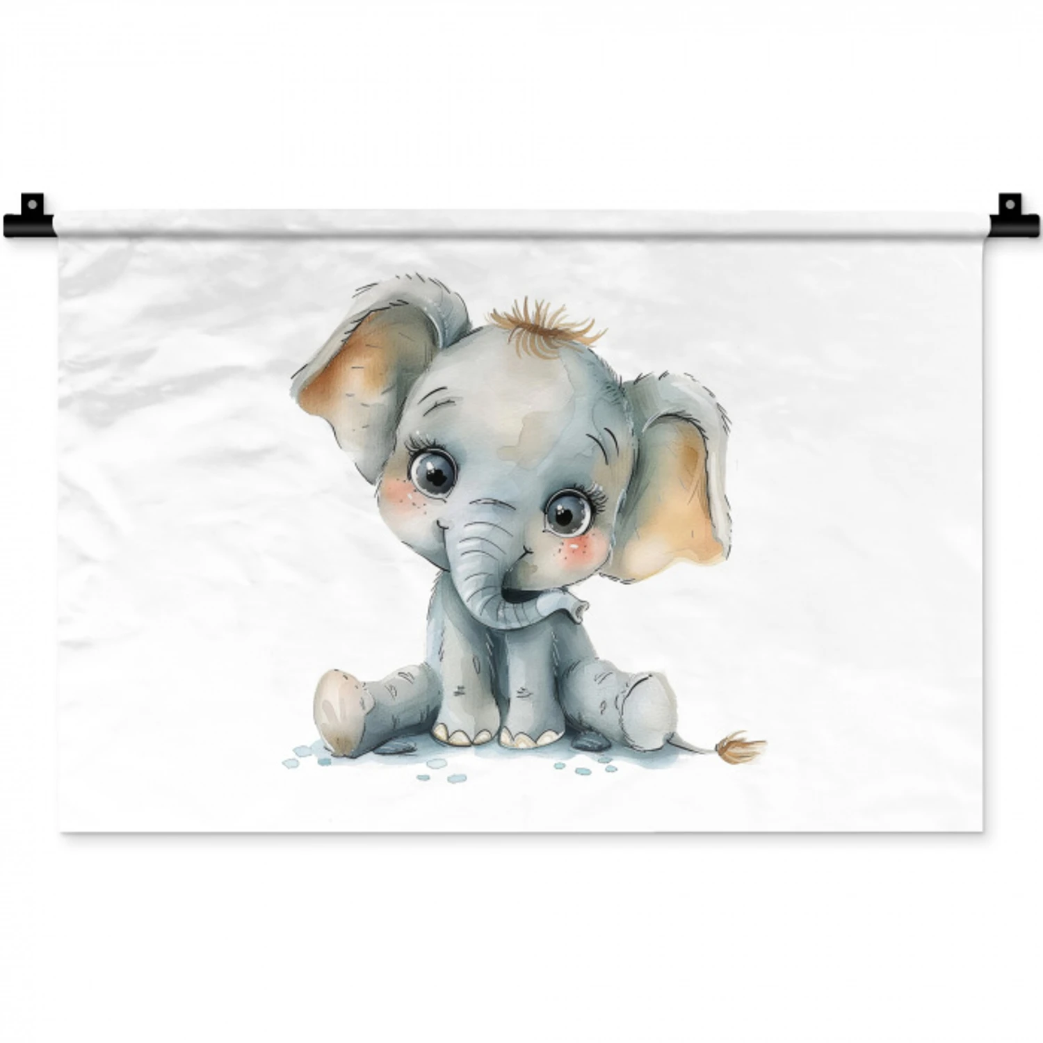 Olifant - Baby dier Wandkleed katoen klein -zz3d
