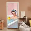 Badkamer - Eend - Blauw deurposter klein -sfeer1