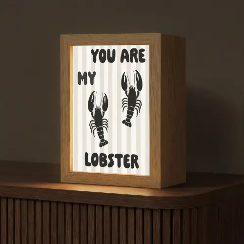 Lobster - Beige - Minimalistisch Light Box met kabel (Tafellamp) klein -z3d_website