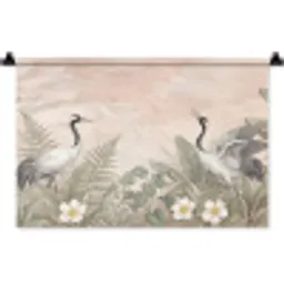 Kraanvogels - Natuur - Roze Wandkleed katoen klein -zz3d