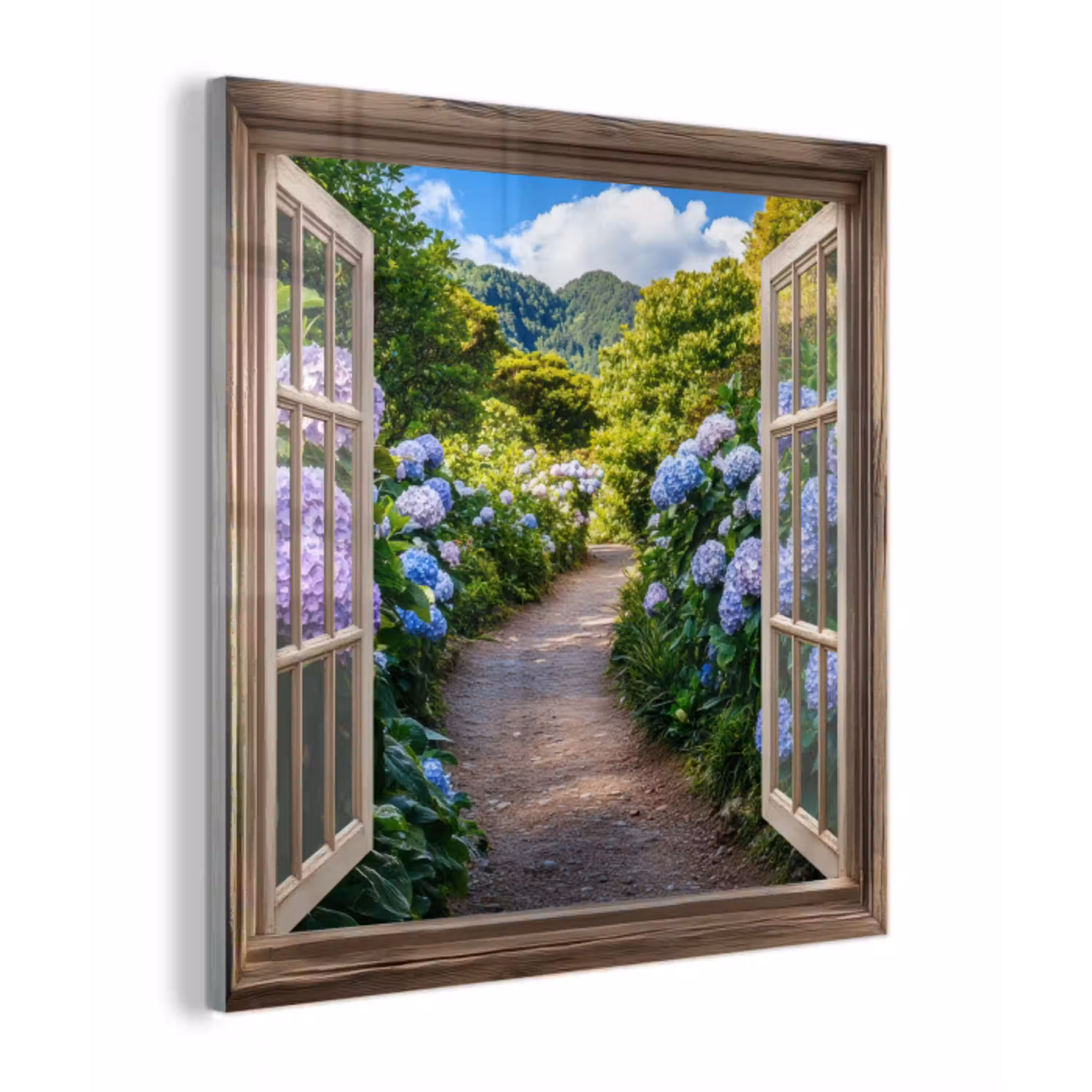 Doorkijk - Hortensia - Pad - Natuur plexiglas 5mm klein -z3d