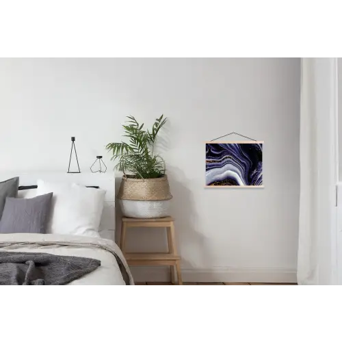 Marmer - Paars - Luxe - Marmerlook - Glitter textielposter latten blank klein -woonkamer