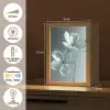 Kristal - Bloemen - Grijs Light Box met kabel (Tafellamp) klein -USP_NL