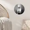 Vrouw - Bubbels - Zwart - Wit Wandcirkel behangsticker klein -sfeer4