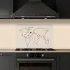Wereldkaart - Simpel - Vliegtuig keuken achterwand spatscherm klein -sfeer1