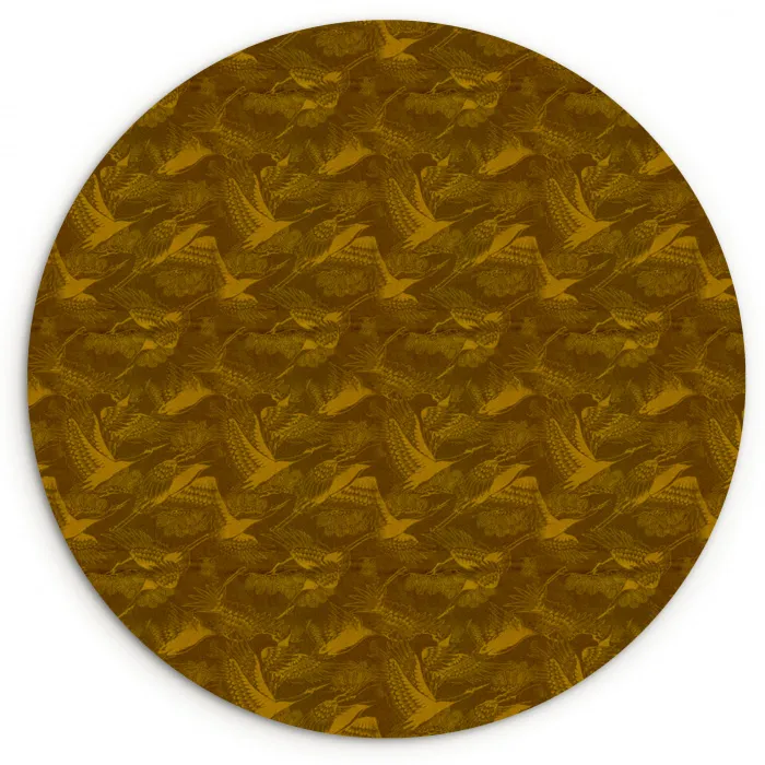 Goud - Vogels - Patroon Wandcirkel plexiglas klein 852 -3d