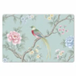 Vogel - Bloemen - Kleurrijk Placemat vinyl groot -zzsfeer1_Kitchenyeah-website