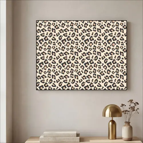 Panterprint - Patroon - Bruin Textielframe zwart klein 947 -sfeer2