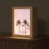 Palmbomen - Paars - Wolken - Lucht Light Box met kabel (Tafellamp) klein -z3d_website