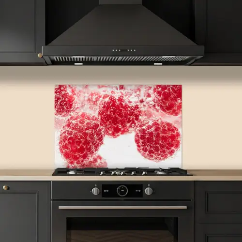 Fruit - Water - Bubbels - Rood keuken achterwand spatscherm klein -sfeer1