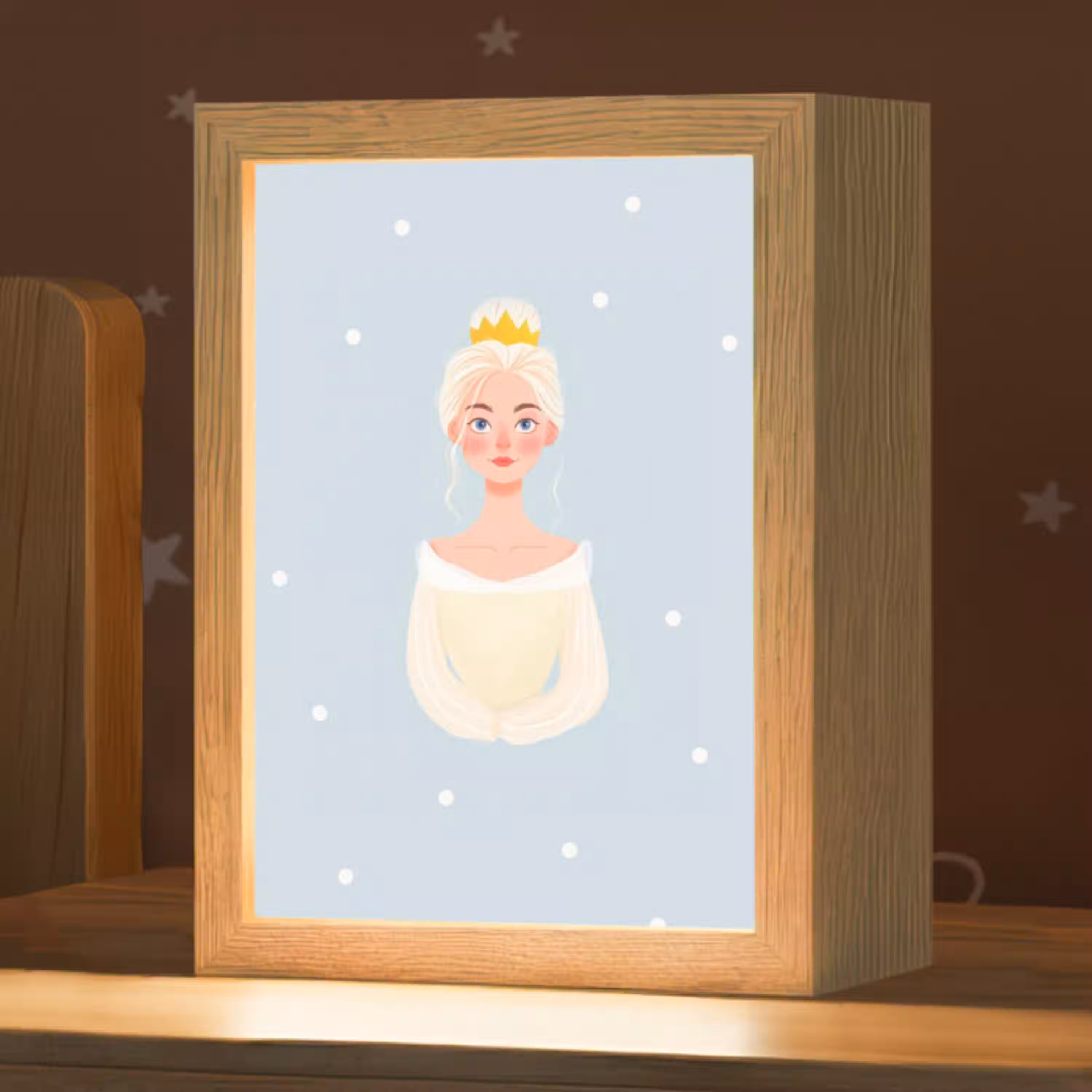 Prinses - Kroon - Blauw - Stippen Light Box met kabel klein -zzz_3d_website