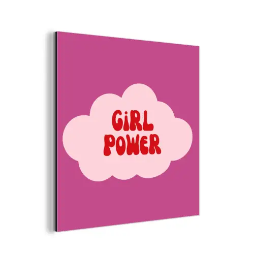 Girl power - Wolk - Roze aluminium wit klein -3d