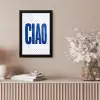 Ciao - Blauw - Stippen fotolijst zwart zonder passe partout klein -sfeer5