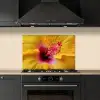 Geel - Hibiscus - Tropisch keuken achterwand spatscherm klein -sfeer1