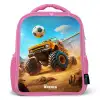 Monstertruck scoort goal in woestijnstadion Kinderrugzak - Roze middel -3d