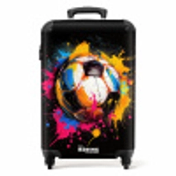 Voetbal met kleurrijke graffiti NBS - Handbagage koffer - Unisex middel -productfoto_recht