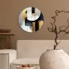 Abstract - Goud - Zilver - Vormen - Aesthetic Wandcirkel kunststof plaat 5mm dik klein -sfeer1